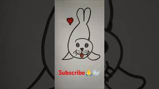 6 Cute Seal Drawing 🦭step by step shorts seal drawing easydrawing art [upl. by Nomrah152]