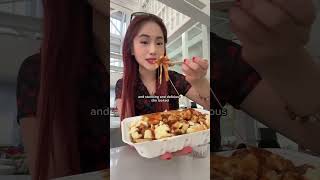 poutine at costco is actually top tier 🙏🏼poutine mukbang costco foodie asmr korean [upl. by Agnola]