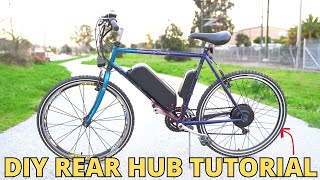 DIY CHEAP 200 eBike REAR HUB Conversion Tutorial  Bafang 500W 48V 26quot [upl. by Petronella580]