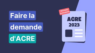 Comment faire et remplir la demande dACRE en microentreprise 📝 [upl. by Igic]