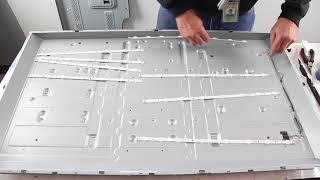 Samsung 50” LED TV  No Picture Bad Backlights  How To Replace LED Strips Model UN50 [upl. by Enelyt]