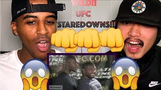 FUNNIEST STAREDOWNS IN MMA AND BOXING  REACTION [upl. by Inalem]