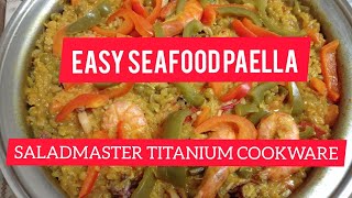 SEAFOOD PAELLA RECIPE EASY FILIPINO STYLE IN SALADMASTER TITANIUM COOKWARE [upl. by Varien]