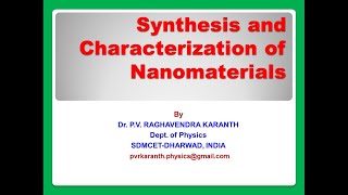 Synthesis and Characterization of nanomaterials [upl. by Accebor]