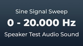 0 to 20000 Hz Audio Signal Sweep Test Tone for Bass Test on Your Speakers  0  20 kHz [upl. by Delano]