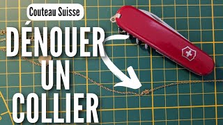 🪢 Comment Défaire un Nœud de Collier avec un Couteau Suisse 🥢 [upl. by Auqinahs]