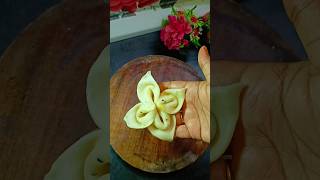 Flower design snacks folding Ideas shorts samosa nastasnacks [upl. by Aidin]