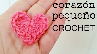 Cómo hacer un CORAZÓN Pequeño a Crochet  Paso a Paso [upl. by Gratia151]