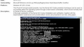 CVE20104398 Windows XP win32ksys exploit in action [upl. by Linker916]