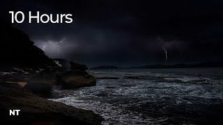 Lightning Ocean Thunderstorm  Stormy Weather Ocean Waves Rolling Thunder amp Rain Sounds for Sleep [upl. by Mccourt780]