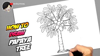 How to draw Papaya Tree [upl. by Atwekk319]