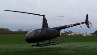 Robinson R44 Very close landing and takeoff 1080p [upl. by Ahsenit]