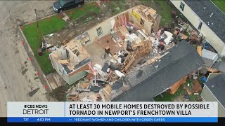 At least 30 mobile homes destroyed following storm in Newports Frenchtown Villa [upl. by Garrison515]