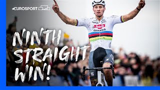 NINTH STRAIGHT VICTORY 🔥😮‍💨  CycloCross X2O Trophy Koksijde Highlights  Eurosport [upl. by Neenwahs]