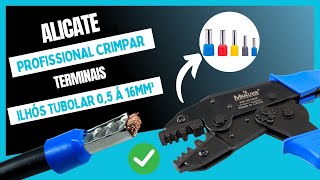 Alicate PROFISSIONAL crimpar terminais ILHÓS TUBOLAR 05 até 16mm² MK0516GF  MANUKS FERRAMENTAS [upl. by Cowen523]