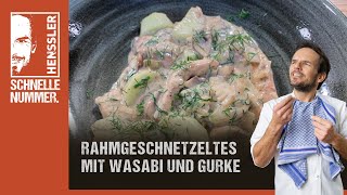 Schnelles Rahmgeschnetzeltes mit Wasabi und Gurke Rezept von Steffen Henssler [upl. by Asehr]