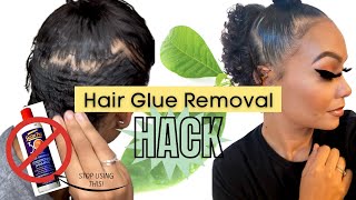 MUST SEE Hair Glue REMOVAL HACK Safe amp DAMAGE FREE 😮 quickweave extensions heatprotectant [upl. by Coppinger]