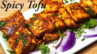 PAN FRIED MASALA TOFU  SUPER QUICK amp EASY TOFU RECIPE [upl. by Nareht]