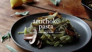 Creamy Vegan Mushroom Artichoke Pasta [upl. by Htennek]