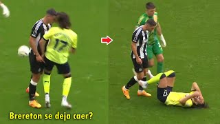 ASI fue LA ROJA a FABIAN SCHAR contra BRERETON hoy con NEWCASTLE RED CARD [upl. by Arta]