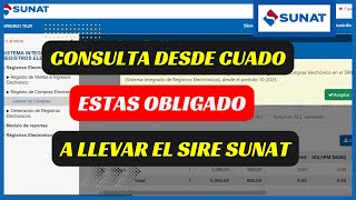 Consulta desde cuando estás obligado a llevar el Sistema SIRE  SUNAT [upl. by Wright470]