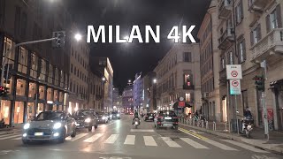 Milan 4K  Night Drive [upl. by Rednasela]