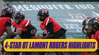 Elite OT Lamont Rogers vs Arlington leads Mesquite Horn to win  LSU Football Recruiting [upl. by Lucky385]