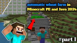 automatic wheat farm in Minecraft PEJava 2024 part1 🤯 [upl. by Llevram]