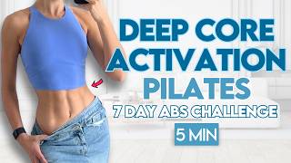 5 min Deep Core Pilates for Results  7 Day Abs Challenge [upl. by Gabbert]