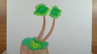 Tal Gas Drawing  Palm tree Drawing  drawing video drawing to step by step [upl. by Bonine]