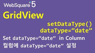 GridView  setDataType amp date  GridView  WebSquare5  Quick Guide [upl. by Rawden]