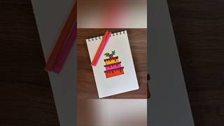 Christmas Cake Drawing Easy  Cake Drawing Easy cakedrawing shortsfeed christmas artndesign [upl. by Annaej]