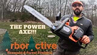 Husqvarna 350i Power Axe Chainsaw Review Power in Your Hands  ArborActive Tests It Out [upl. by Ibbetson]