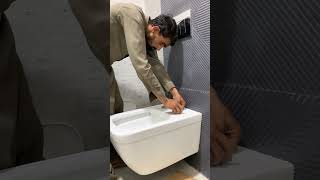 5 minutes toilet install wall hung toilet setting plumbing work s [upl. by Jobina]