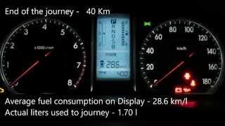 Toyota Premio 2008 Highway Fuel Consumption [upl. by Havot]