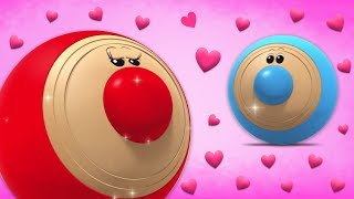 WonderBalls Valentines Day Special  Fun Colors with SQUISHY  Cartoon Candy [upl. by Yortal]