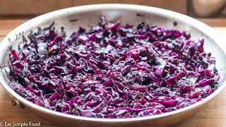 Simple Sautéed Red Cabbage Recipe  EatSimpleFoodcom [upl. by Talyah]