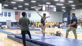 Stout gymnastics sets vault record tops Gustavus Adolpus [upl. by Nihi552]