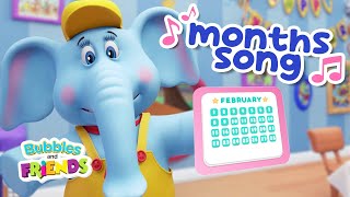 🎵 Months of the Year Song 🎵 Learn the 12 months of the year with Bubbles amp Friends  Songs for kids [upl. by Anatola]