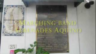 Marching band serenades Aquino [upl. by Danna460]