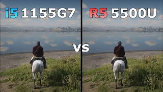 i5 1155G7 Intel Iris Xe Graphics vs Ryzen 5 5500U Vega 7 Gaming Test  2024 [upl. by Dhu]