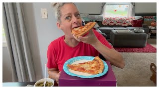 EATING PIZZA GREEN BEANS amp CARROTS MUKBANG  EAT WITH ME  MAKING PLANS  Angies Life [upl. by Audrie]