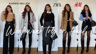 Workwear Haul 2023  Chic Office Outfits Karen MillenZaraHM [upl. by Mahla]