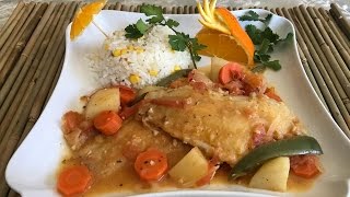 FILETE DE PESCADO A LA NARANJA DELICIOSA RECETA [upl. by Yelrac272]