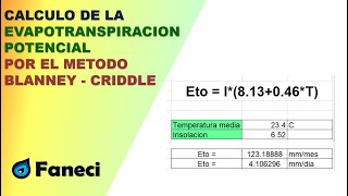 CALCULO DE LA EVAPOTRANSPIRACION POR EL METODO DE BLANNEY  CRIDDLE✅ [upl. by Edme]