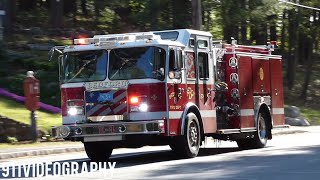 Airhorns Bedford Fire Department Engine 4 Ladder 1 and Medic 1 Responding [upl. by Nytram259]