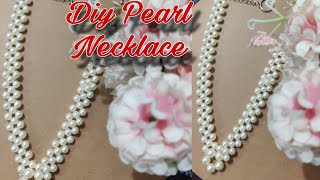 How to make Pearl necklace at home  Pearl necklace kaise banaye  Tutorial viral youtubevideos [upl. by Cahra3]