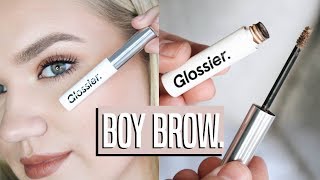 GLOSSIER BOY BROW ROUTINE  NATURAL BROWS [upl. by Ateekal]