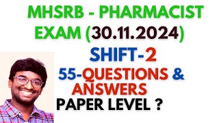 MHSRB  SHIFT 2  55 Questions and Answerssubscribe [upl. by Ornie]