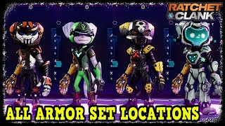 All Armor Set Locations in Ratchet amp Clank Rift Apart Character Customization Options [upl. by Elletsyrc]